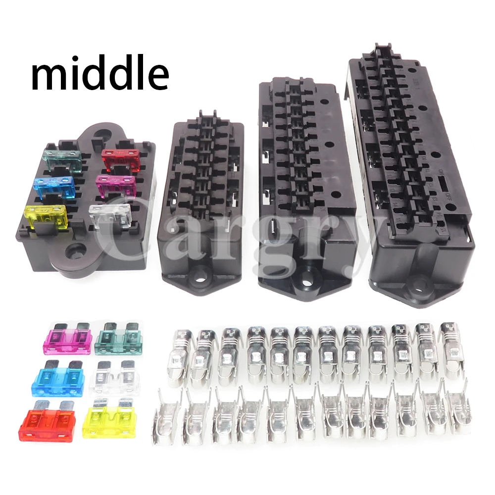 1 Set 8 10 12 15 Weisen Mittleren Auto Blade Fuse Halter Standard Automobil Schaltung Controller Box mit Crimp Terminal Image