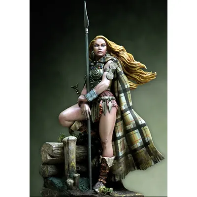 1/24 Harz Figur Modell Kit alten europäischen Speer weibliche Soldat Hobby Miniatur unmontiert und unbemalt versand kostenfrei Image