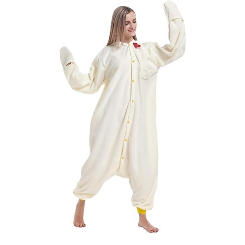 Karnevalskostüm 2026 Tier Hühnchen Zeichentrick Karneval Kigurumi-Pyjamas Ausgefallene Kostüme Onesie-Kostüm Warm Charme Lustiges Kostüm Erwachsene Unisex Männer und Frauen Halloween Karneval Party Image