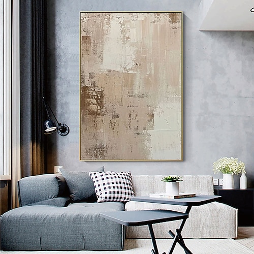 Wabi Sabi Kunstwerk handgemachte Wandkunst beige abstrakte Malerei auf Leinwand ein Paar beige Textur Ölgemälde handgemalte Wandkunst neutrale abstrakte Wandkunst Boho Wal Dekor Malerei Image