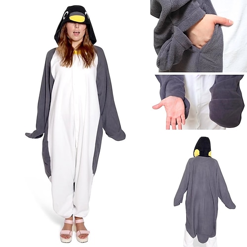 Karneval Tiermotiv Onesie-Kostüm Karnevalskostüm Cartoon Pinguin Pyjamas-Einteiler Kigurumi-Pyjamas Charme Lustiges Kostüm Für Erwachsene Männer und Frauen Karneval Karikatur Image