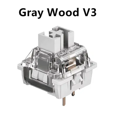 LEOBOG GrayWood V3 Switch Linear Gray Switches Custom Mechanical Keyboard 3 Pin DIY Gaming Keyboard