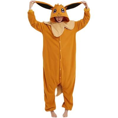 Kid's Adults' Animal Group Costume Onesie Costume Carnival Costume Cartoon Eevee Onesie Pajamas Kigurumi Pajamas Charm Funny Costume For Men and Women Boys and Girls Carnival Cartoon