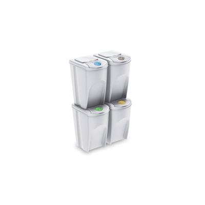 WellHome - Set mit 4 cremefarbenen Kunststoff-Mülleimern 4x35L Image