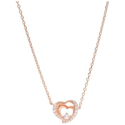 Smart Jewel - Collier Herz mit Zirkonia, rosé vergoldet, Silber 925 Ketten 1 ct Nude Damen