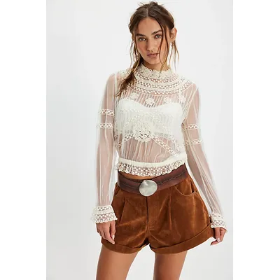 Forever Romance Blouse at Free People in Marshmallow, Size: Small