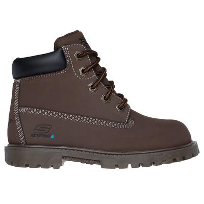 Skechers Boy's Power Reach - Hydro-Tread Boots | Size 1.0 | Dark Brown | Synthetic