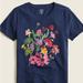 J. Crew Tops | J Crew Vintage Cotton Pressed-Flower Crewneck T-Shirt | Color: Blue/Pink | Size: S