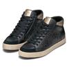Sneaker GEOX "D BLOMIEE H", Damen, Gr. 37, schwarz, Lederimitat, Textil, casual, Schuhe, High Top Sneaker, Schnürboots, Winterboots mit gepolstertem Schaftrand