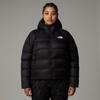 Winterjacke THE NORTH FACE "W PLUS HYALITE HOODIE", Damen, Gr. 2X (50/52), schwarz (tnf schwarz, np), Web, Obermaterial: 100% Nylon, sportlich, Langarm mit innenliegendem Gummizug, Jacken, Atmungsaktiv