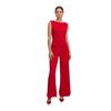 Overall VERA MONT "Vera Mont Jumpsuit mit weitem Bein", Damen, Gr. 46, Normalgrößen, rot (rot rose), Cru00eape, Obermaterial: 95% Polyester, 5% Elasthan. Futter: 100% Polyester., elegant, ausgestellt, U-Boot-Ausschnitt, ohne Ärmel, Overalls, Bunddetail