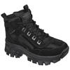 Schnürboots SKECHERS "HI-RYZE-GAWKERS", Damen, Gr. 37, schwarz, Leder, unifarben, casual, Schuhe, Trekking Stiefel, Winterstiefel mit robuster Profillaufsohle