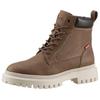 Schnürboots LEVI'S "Lennox", Damen, Gr. 38, braun, Lederimitat, casual, Schuhe, Blockabsatz, Schnürstiefelette, Boots, gepolsterter Schaftrand