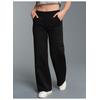 Jerseyhose TRIGEMA "TRIGEMA Jogginghose mit weitem Bein", Damen, Gr. XS, US-Größen, schwarz, 70% Baumwolle, 30% Polyester, casual, Hosen