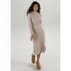 Strickkleid ANISTON SELECTED, Damen, Gr. 40, N-Gr, beige, Strick, Obermaterial: 100% Polyester, unifarben, Zopfmuster, elegant, figurumspielend Midi, Langarm Rippstrickbündchen, Kleider, mit Zopfstrickmuster