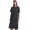 Nachthemd MARC O'POLO "Heavy Jersey-Woven", Damen, Gr. XS, N-Gr, blau (schwarz navy), Jersey, Obermaterial: 100% Baumwolle, unifarben, casual, bequem kniebedeckend, Rundhals, Kurzarm, Kleider, mit hohen Seitennaht-Schlitze