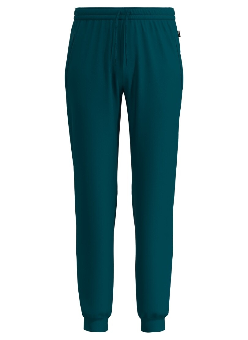 Sweathose TRIGEMA "TRIGEMA Jogginghose", Damen, Gr. L, US-Größen, blau (saphir), 70% Baumwolle, 30% Polyester, Hosen Sweathose