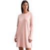 Nachthemd MARC O'POLO "Mix & Match Cotton-Woven", Damen, Gr. M, N-Gr, rosa (misty rose), Single Jersey, Obermaterial: 100% Baumwolle, gestreift, casual, relaxed fit kniefrei, Rundhals, Langarm, Kleider, mit lockerem und geradem Schnitt