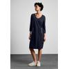 Sweatkleid STREET ONE, Damen, Gr. 38, EURO-Größen, blau (tiefblau), Stoff, 60% Viskose, 35% Polyamid, 5% Elasthan, unifarben, casual, comfort fit knielang, V-Ausschnitt, 3/4-Ärmel Bündchen, Kleider, knielang