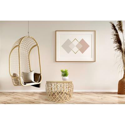 Beistelltisch KAYOOM "Rattan Tisch Massa 125, Beistelltisch mit Hingucker-Qualität", beige (natural), B:60cm H:40cm T:60cm, 100% Rattan, Leinen, Tische, Bohostyle, Handgemacht, Naturmaterial, zeitlose Erscheinung Image