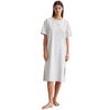 Nachthemd MARC O'POLO "Heavy Jersey-Woven", Damen, Gr. XL, N-Gr, grau (cozy grau meliert), Jersey, Obermaterial: 100% Baumwolle, meliert, casual, bequem kniebedeckend, Rundhals, Kurzarm, Kleider, mit hohen Seitennaht-Schlitze