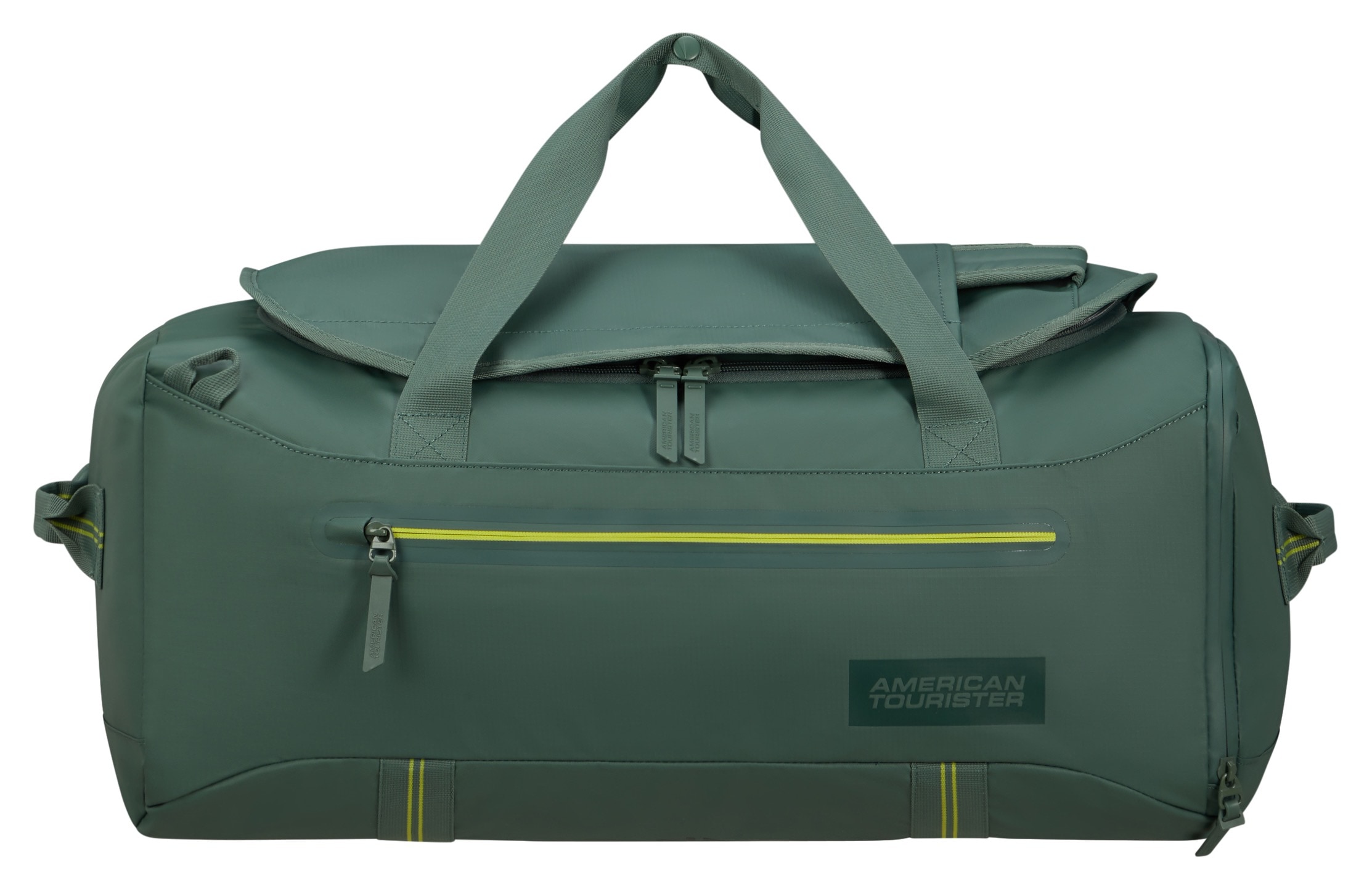 Reisetasche AMERICAN TOURISTER "TRAILGO Duffle M 55", Gr. B/H/T: 35cm x 55cm x 25cm, grün (schwarz forest), Polyester, Taschen, Handgepäcktasche Weekender Travelbag Rucksack Image