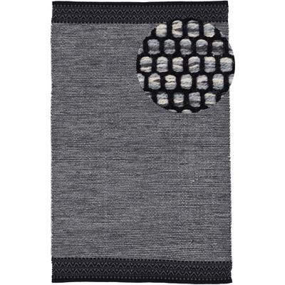 Teppich CARPETFINE "Kelim Mia, auch als Läufer erhältlich", grau, B:140cm H:6mm L:200cm, Baumwolle, Teppiche, handgewebt, Baumwolle, Wendeteppich, Fleckerl, Bordüre, Wohnzimmer Image