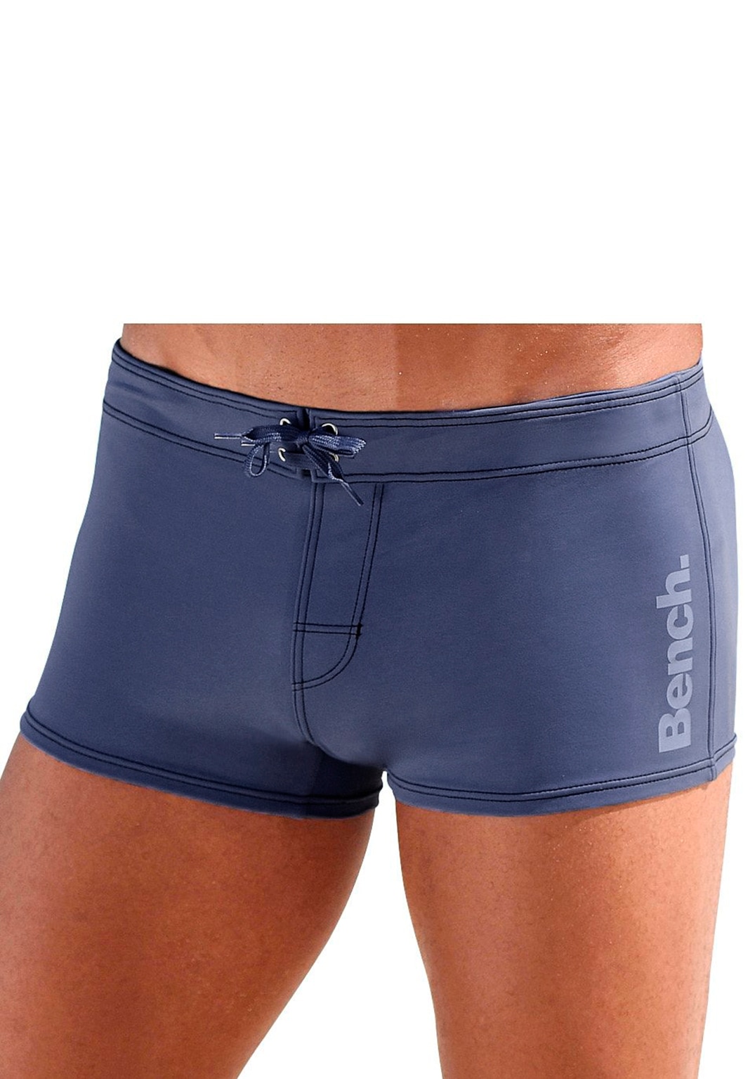 Boxer-Badehose BENCH., Herren, Gr. 4, N-Gr, blau, Polyamid, unifarben, Badehosen, mit seitlichem Logoprint Image