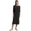 Nachthemd MARC O'POLO "Minimal Hybrid", Damen, Gr. M, N-Gr, schwarz, Feinripp, Obermaterial: 56% Baumwolle, 37% Modal, 7% Elasthan, unifarben, casual, slim fit kniebedeckend, Rundhals, Langarm, Kleider, mit hohen Seitennahtschlitze