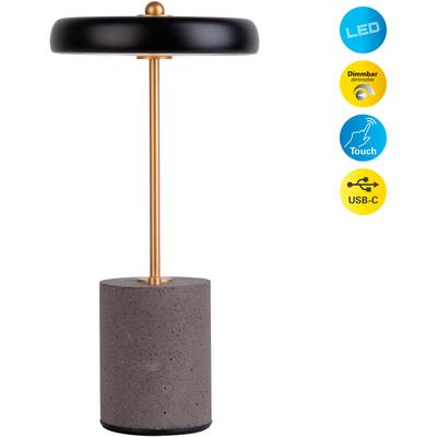 NÄVE Tischleuchte "SETA" Tischlampe H: 30 cm", schwarz, Ø 15,00cm H: 30cm, Lampen, Dimmbar per Berührungssensor Image