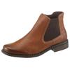 Chelseaboots RIEKER, Damen, Gr. 41, braun (cognac, used), Lederimitat, used, klassisch, Schuhe, Stiefelette, Boots, Blockabsatz, in klassischer Optik