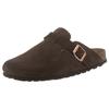 Clog ANISTON SHOES, Damen, Gr. 37, braun (dunkelbraun), Veloursleder, unifarben, klassisch, Schuhe Clog Schlappen, Hausschuh, Sommerschuh, mit ergonomischem Fußbett - NEUE KOLLEKTION