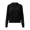 Strickpullover S.OLIVER, Damen, Gr. 42, schwarz, Obermaterial: 72% Viskose, 28% Polyester, unifarben, casual, regular fit taillenbedeckt, ohne Ausschnitt, Langarm Rippbündchen, Pullover, mit Stehkragen