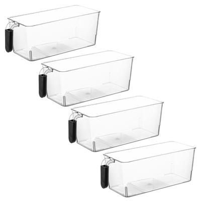 Stackable Acrylic Fridge Organizer with Handle Set of 4