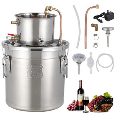 Single-Cooled Alcohol Distiller Brewing Kit with Circulation Pump