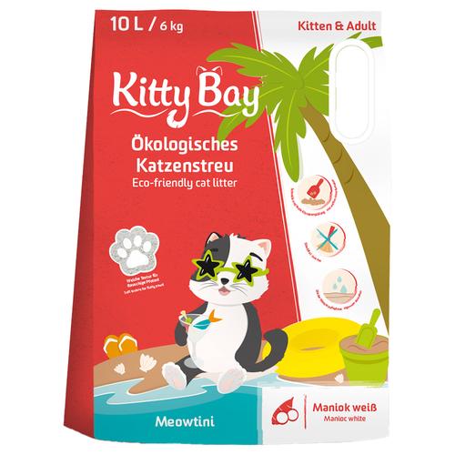 10l KittyBay Ökologische Katzenstreu Meowtini Weißer Maniok Katzenstreu