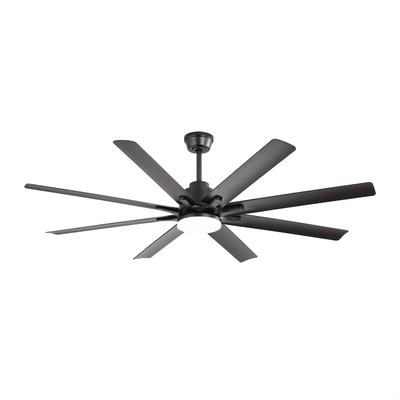 TEMU Sofucor 66 Inch Ceiling Fans With Lights Remote Control Dimmable Smart Control Ceiling Fan With 6-speed Motor Reversible Modern Industrial Black Ceiling Fan For Home Office Patios (8 Blades)