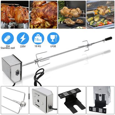 Tolletour - Edelstahl Grillspieß Set 117cm passend für Weber Spirit Gasgrill mit 4X Fleischnadeln Image