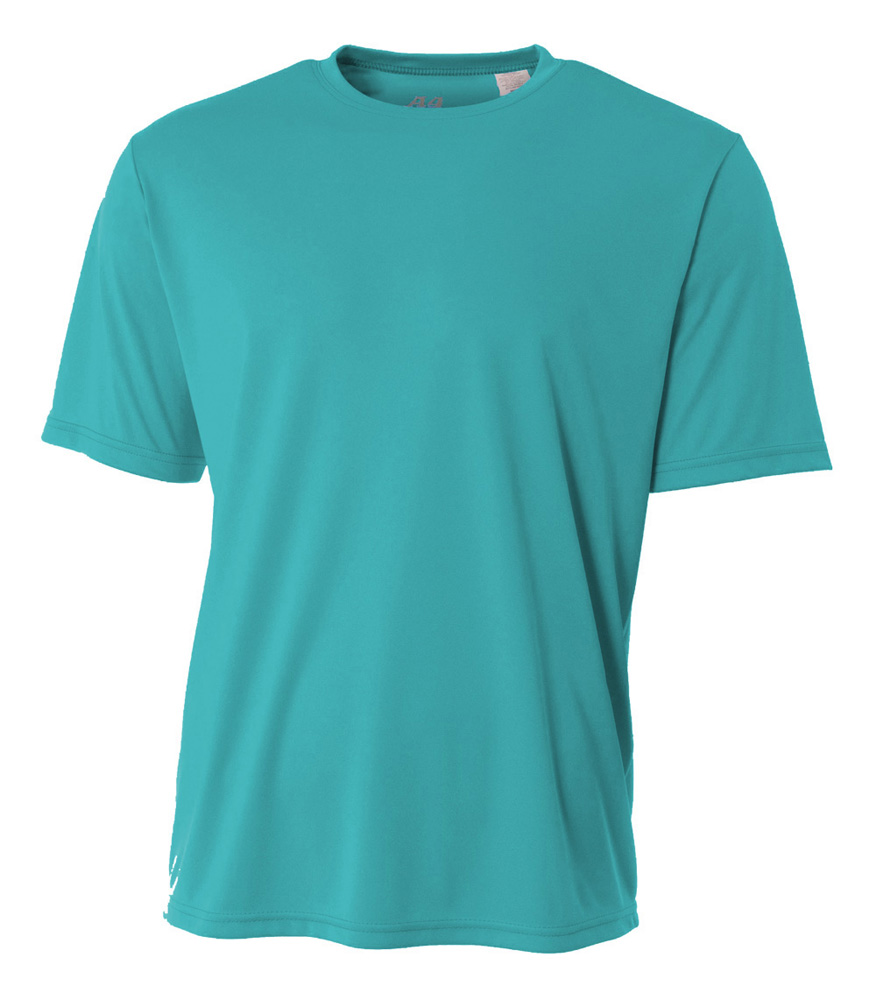 A4 NB3142 Youth Cooling Performance Crew T-Shirt in Teal size Large | Polyester A4NB3142