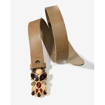 Boston Proper - Mushroom Neutral - Catania -Colored Gem Buckle Belt - Medium