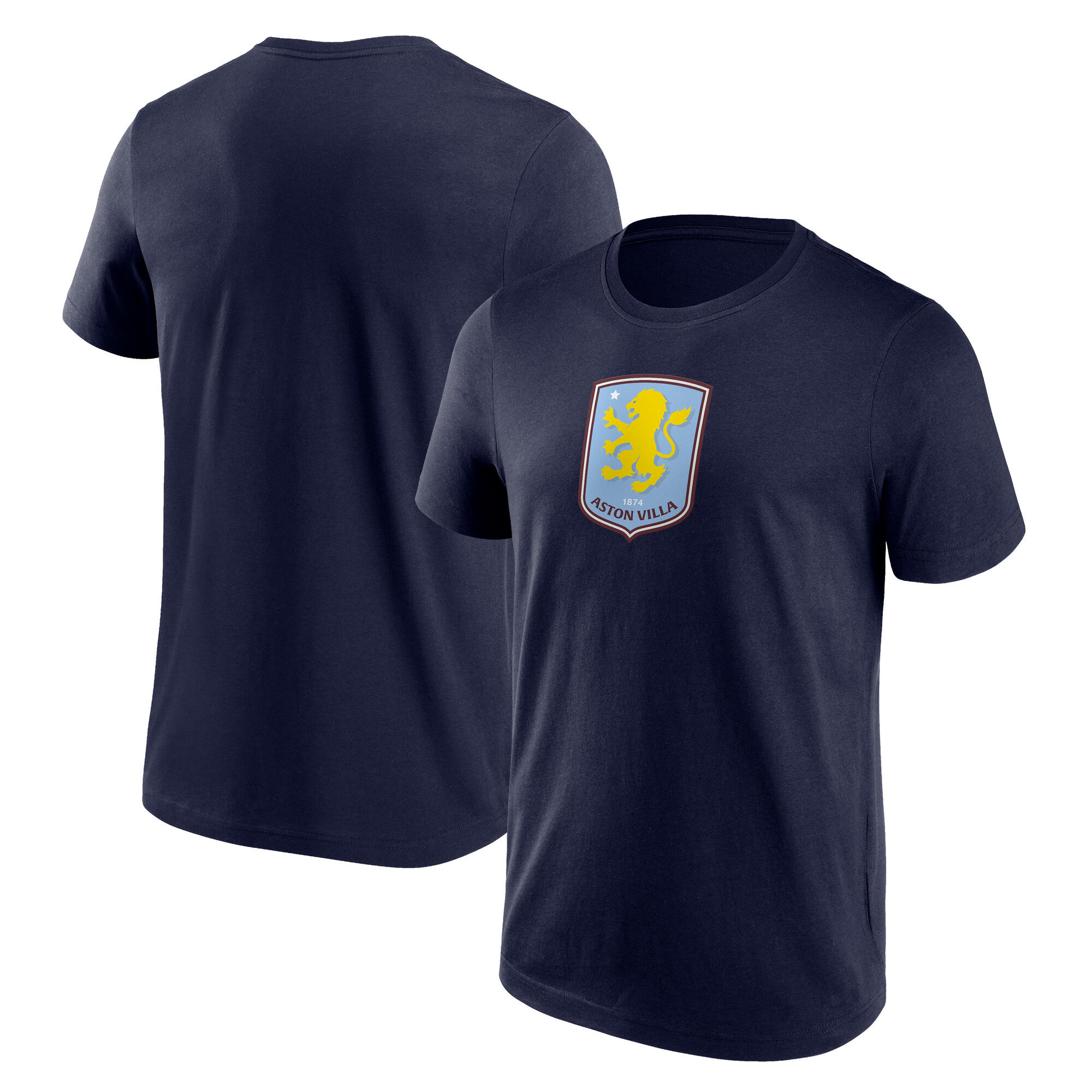 Aston Villa Primärlogo Grafik-T-Shirt – Marineblau – Herren Image