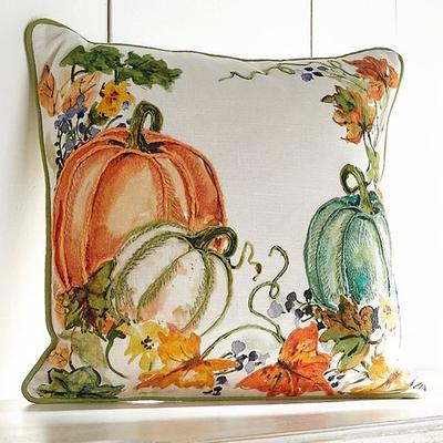 Pumpkins on the Vine Decorative Pillow Multi Warm , Multi Warm