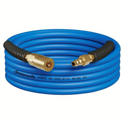 TEMU Dewenwils 1/4 Inch X 25ft Heavy Duty Air Hose, 300 Psi Hybrid Pvc Air With Industrial Quick Coupler Fittings, Flexible, Kink Resistant, Use, Blue, Air Hose For Compressor