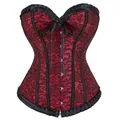 Corsetto jacquard vintage con finiture arricciate Top bustier overbust con lacci sexy da donna Dimagrante Body Shaperwear