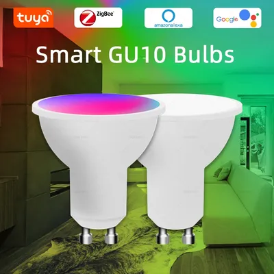 GU10 Zigbee LED Bulbs Wifi Smart LED Light Bulb RGB CW WW Dimmable Spotlight Works With Alexa Google Yandex Smartthings