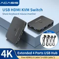 Acasis USB KVM Switch USB 3.0 per tastiera mouse stampante HDMI-compatibile per display monitor 2 PC condivisione interruttore plug and play