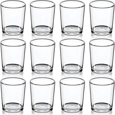 Votive Candle Holders Set of 12 - Glass Votives Holder Clear Floating Tealight Candle Holder Bulk for Table Centerpieces Wedding