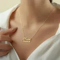 Coppia personalizzata con doppio nome Collana d'amore Ciondolo con doppio nome personalizzato Gioielli in acciaio inossidabile Regali di San Valentino