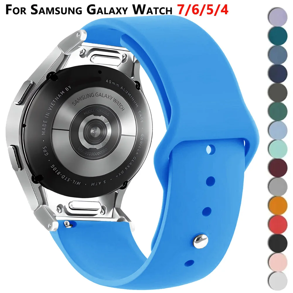 Quick Fit Silikon Sport armband für Samsung Galaxy Uhr 7 6 5 4 40mm 44mm 6/4 klassische 43/47mm Armband für Galaxy 5pro 45mm Image