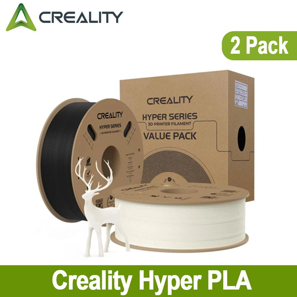 Creality 2er-Pack Hyper-PLA-Filament 1,75 mm 2 kg, entworfen für Hochgeschwindigkeitsdruck für Creality Ender 3 V3 SE / KE / Creality K1 MAX Image